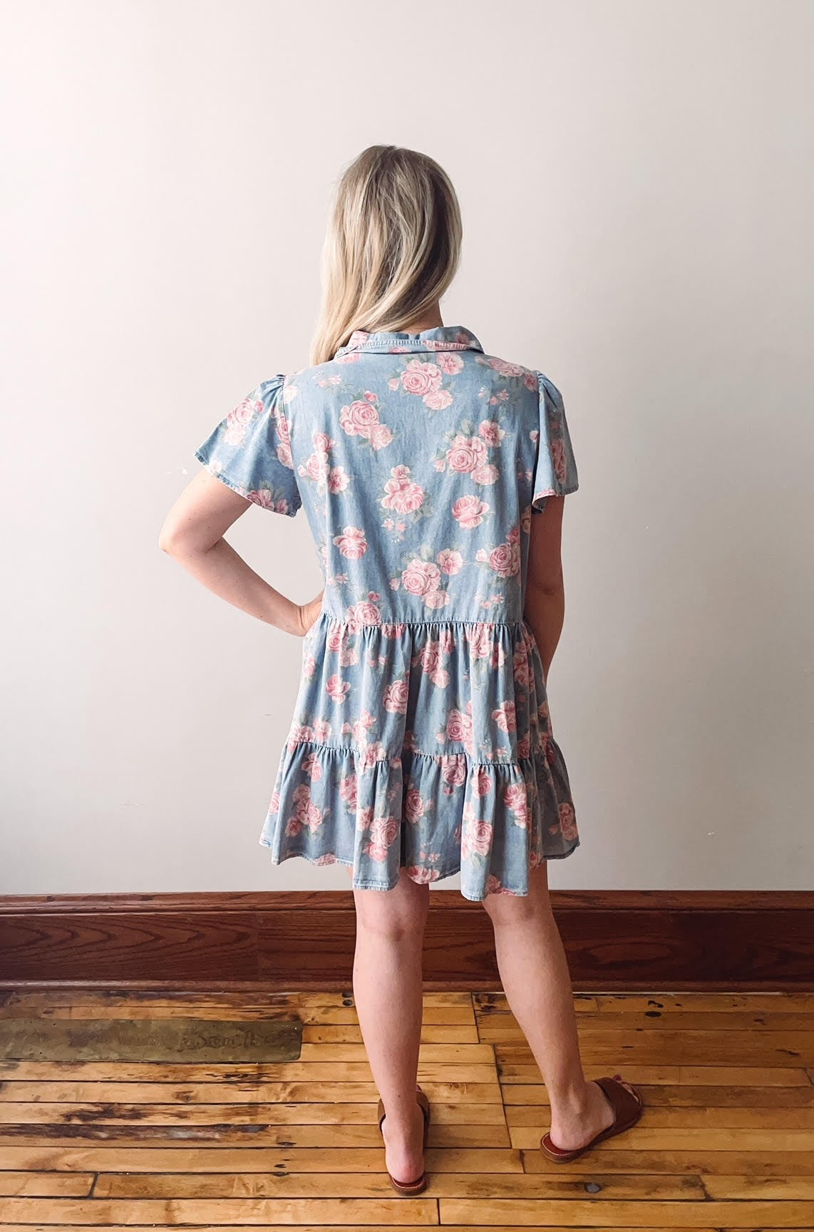 Floral Tiered Shirt Dress