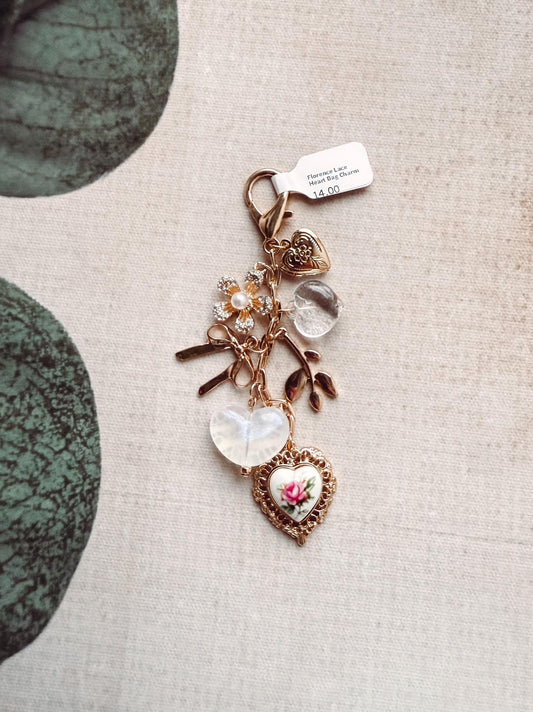 Florence Lace Heart Bag Charm
