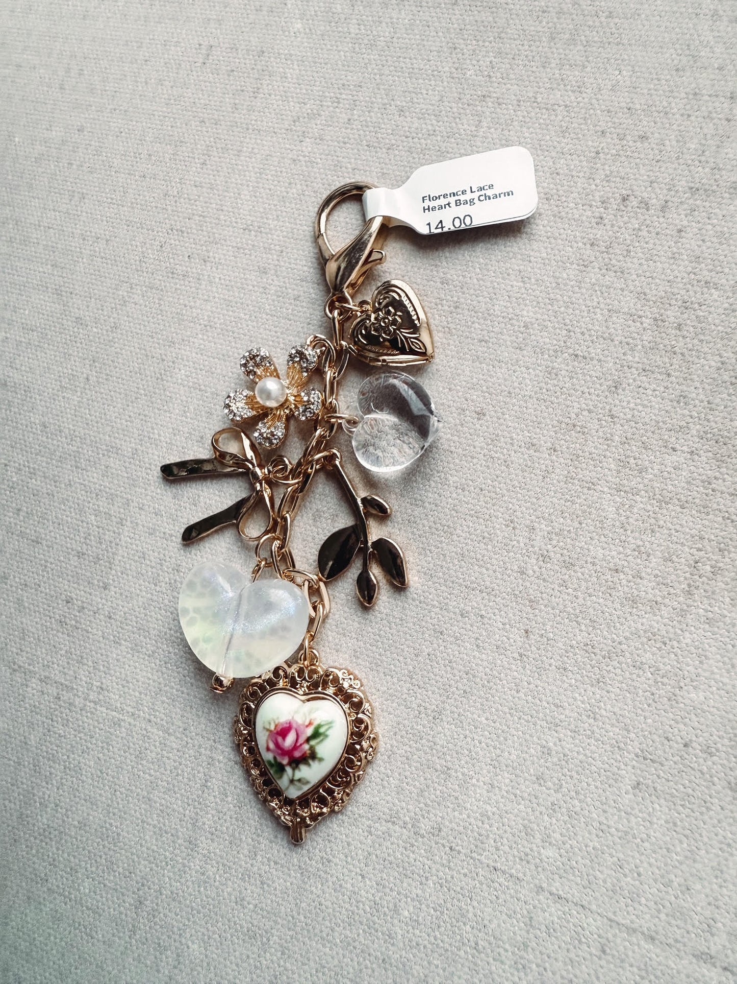 Florence Lace Heart Bag Charm