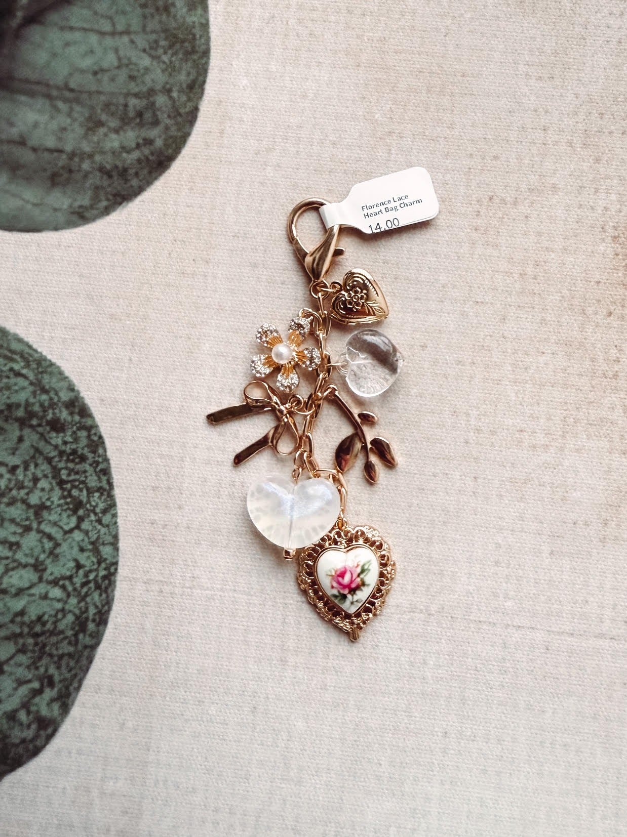 Florence Lace Heart Bag Charm