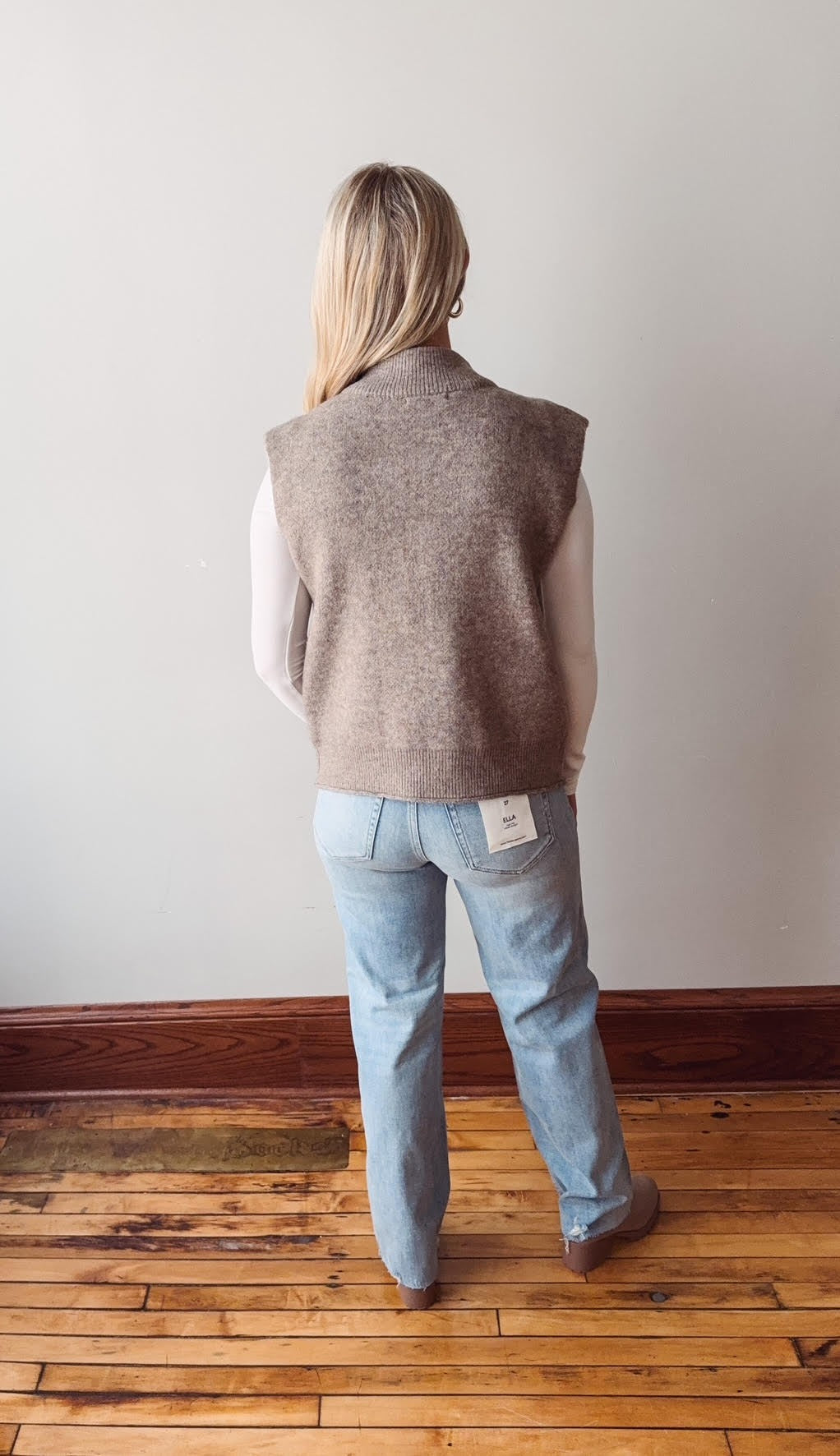 Franny Mocha Zip Sweater Vest
