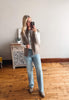 Light Wash Stretch Raw Hem Classic Straight