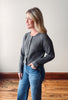 Grey Pearl Button Cardigan