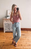 Ginger Scoop Neck Ribbed Tank Top