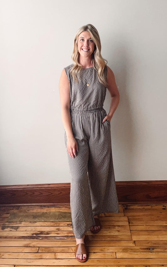 Gingham Top and Pants Set