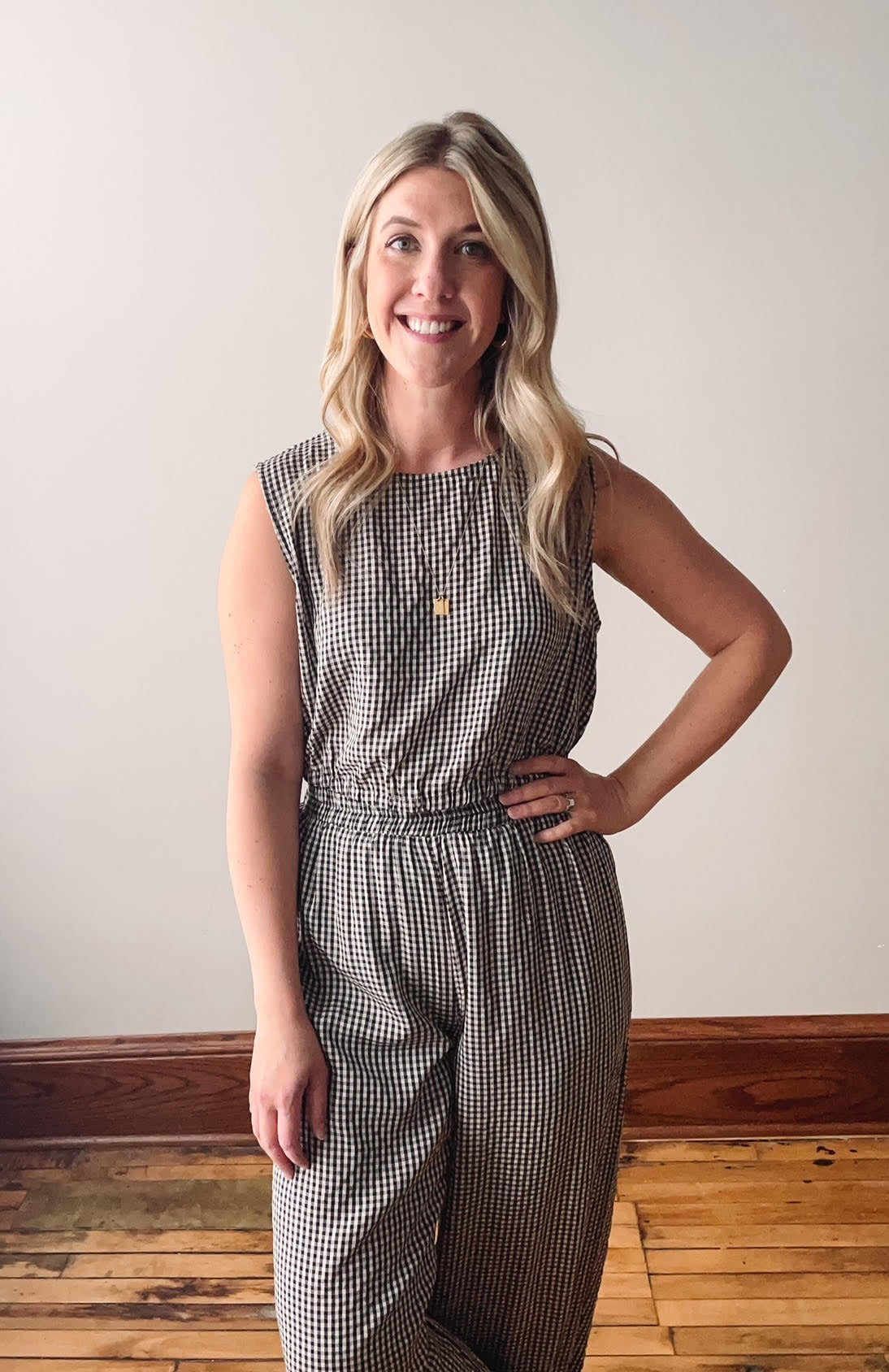 Gingham Top and Pants Set