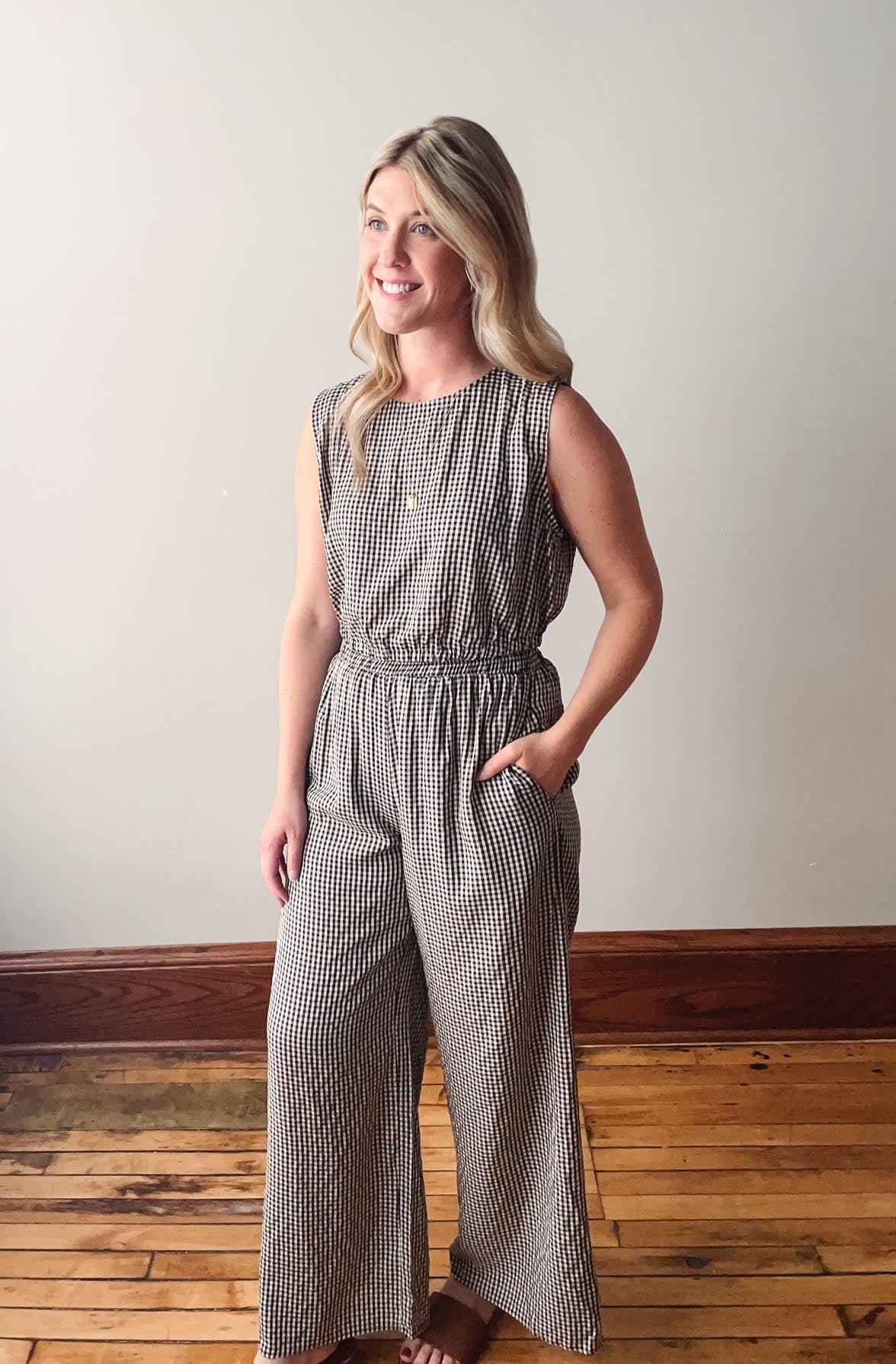 Gingham Top and Pants Set