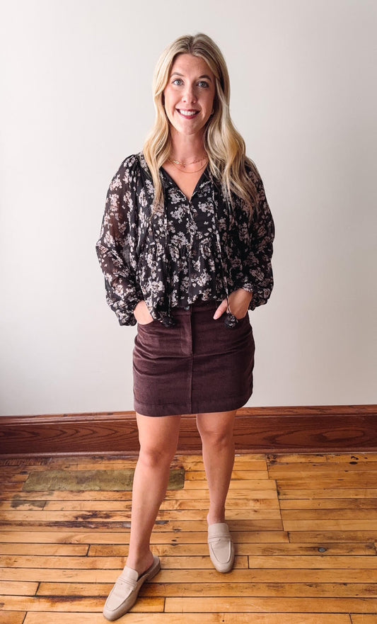 Gladys Skirt - Coffee Bean