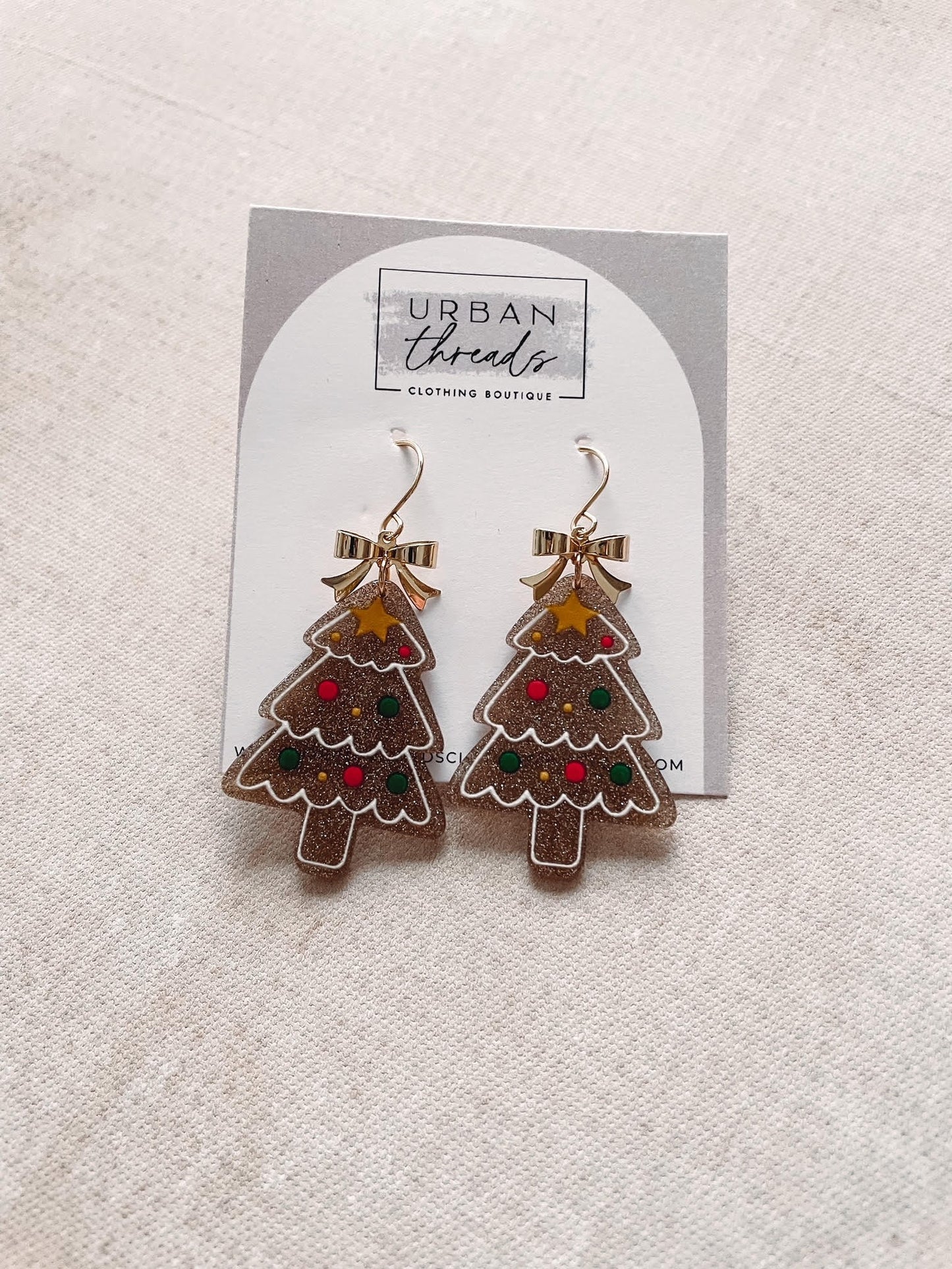 Glitter Christmas Tree Earrings