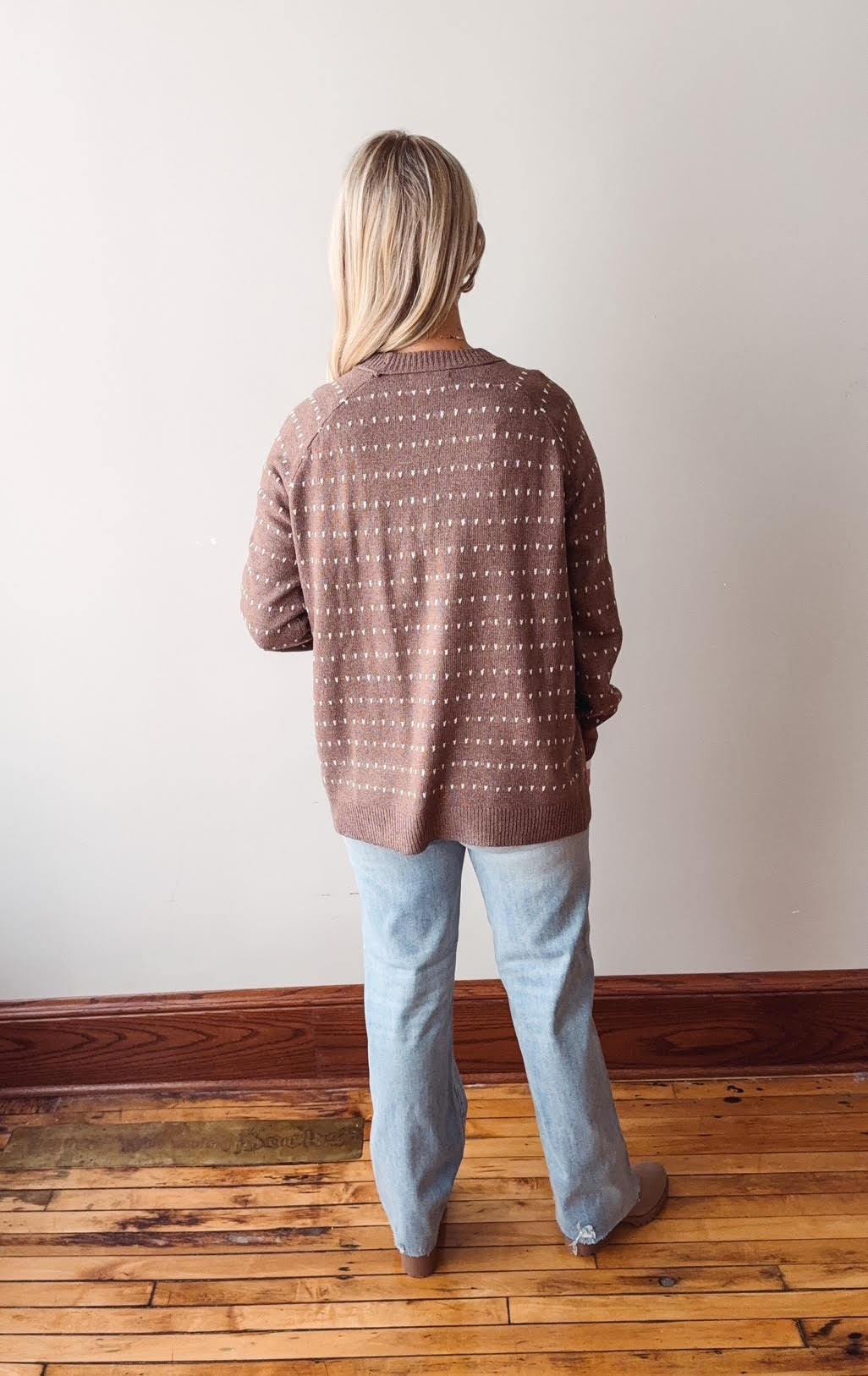 Gloria Cappuccino Dotted Cardigan