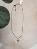 Gloria Rhinestone Cross Necklace