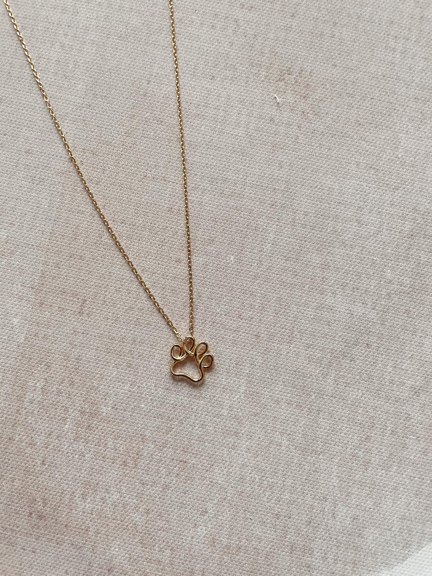 Gold Dipped Paw Pendant Necklace