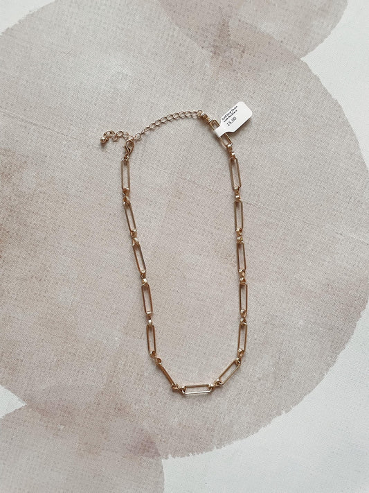 Gold Oval Chain Link Necklace