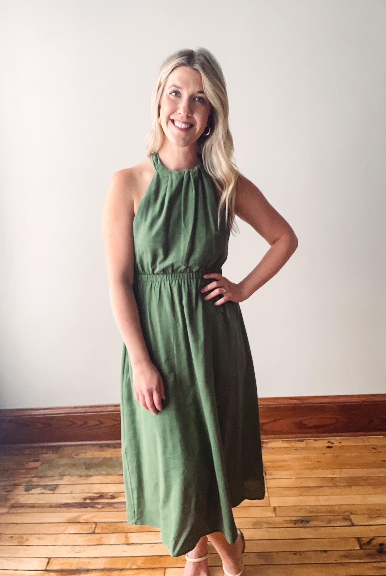Good Day Green Midi Dress