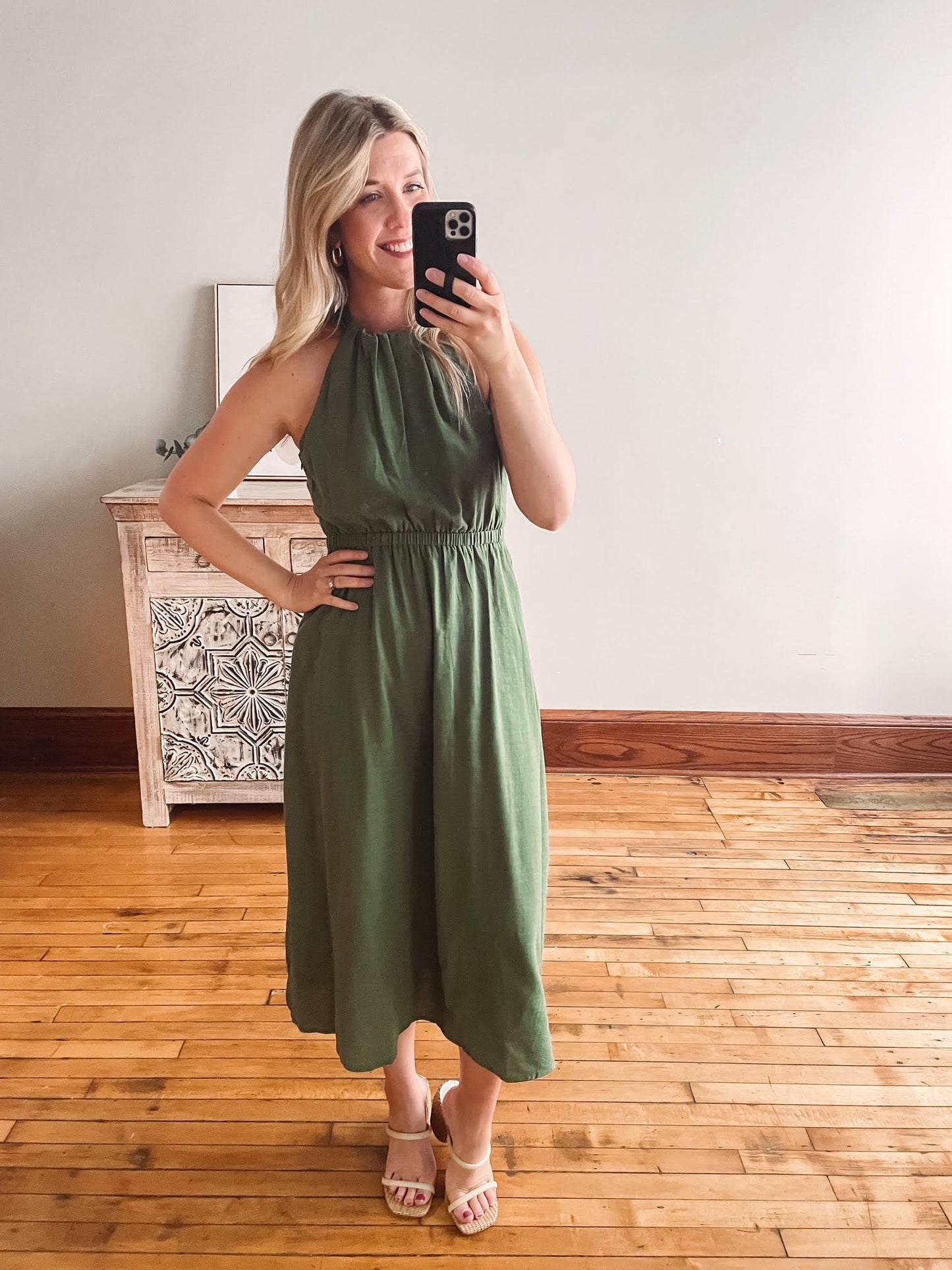 Good Day Green Midi Dress