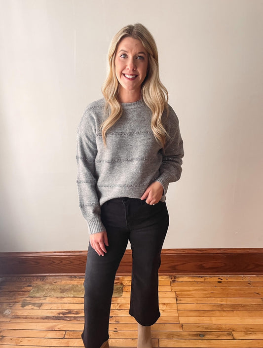 Grey Sequin Sweater