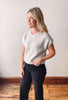 Grey Short Sleeve Sequin Sweater