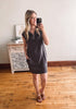 Gun Metal Half Zip Shift Dress