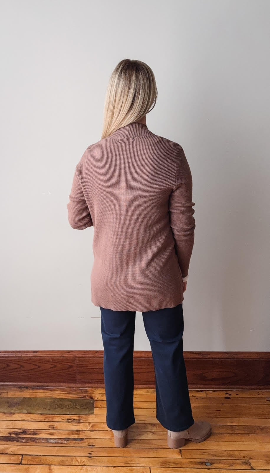 Hannah Mocha Waffle Cardigan