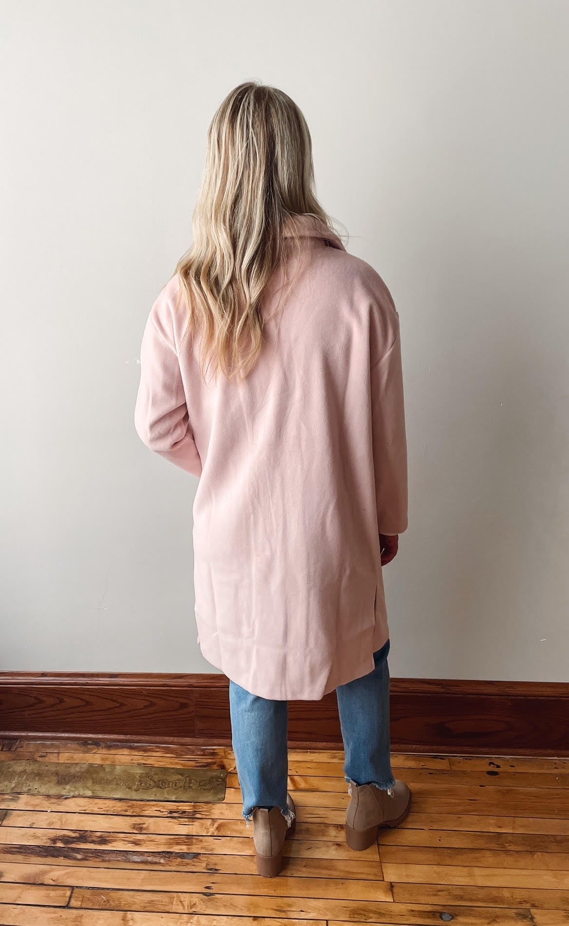 Hayley Light Pink Open Coat