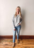 Heather Grey Striped Sweater