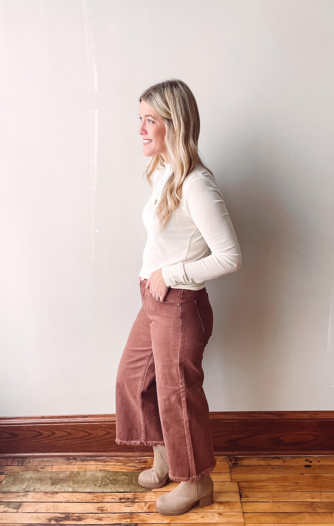 High Rise Espresso Wide Leg Jeans