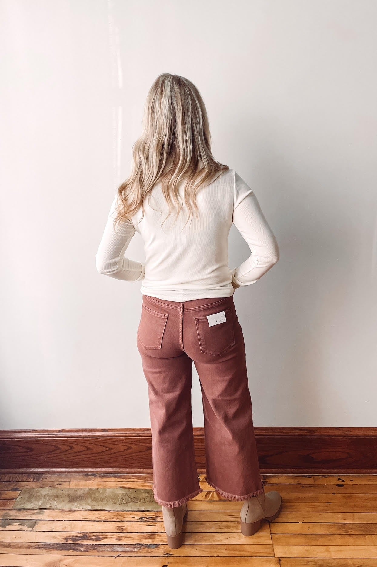 High Rise Espresso Wide Leg Jeans