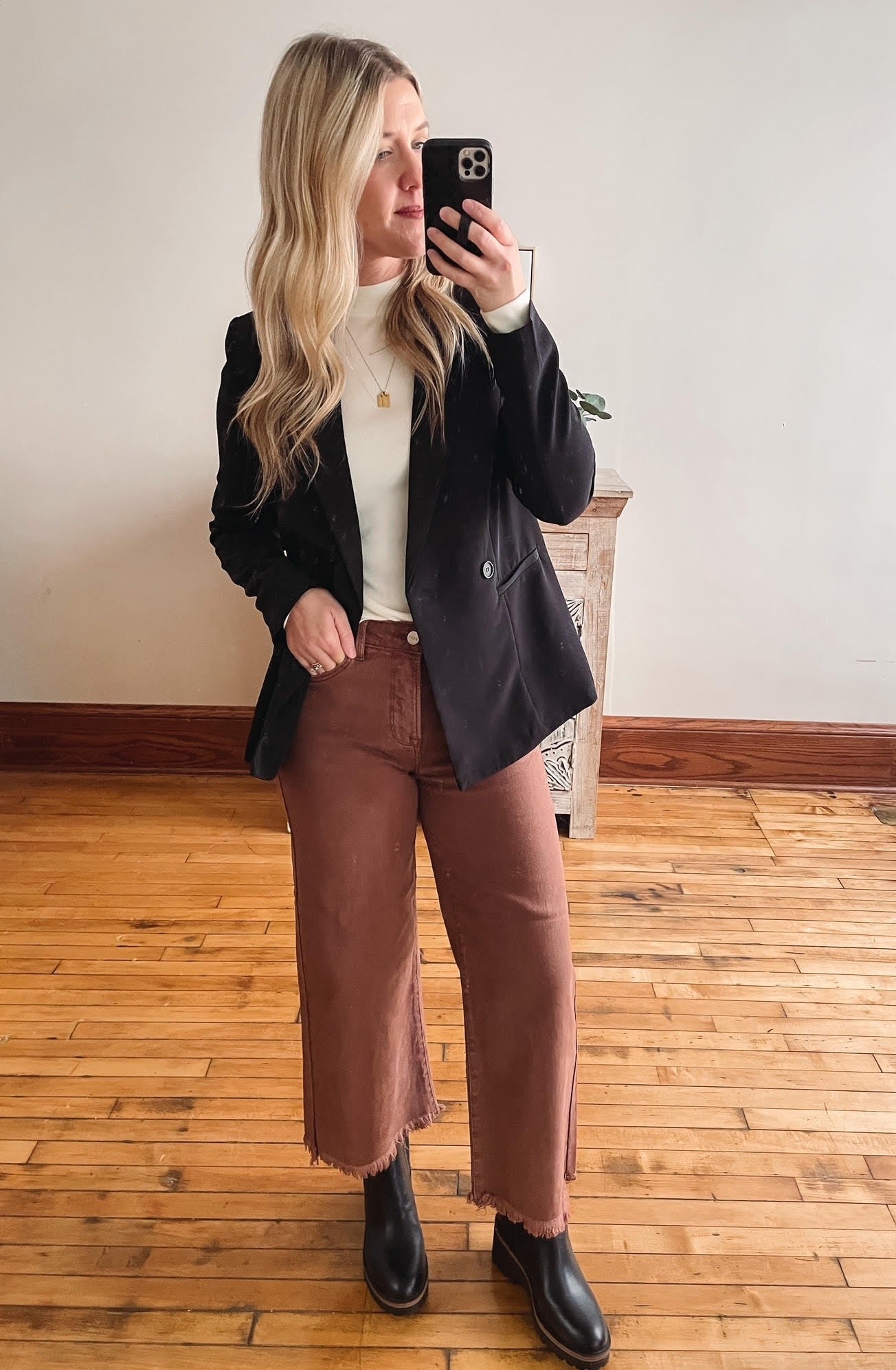 High Rise Espresso Wide Leg Jeans