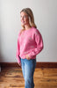 Hot Pink Pearl Bow Sweater