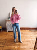 Hot Pink Pearl Bow Sweater
