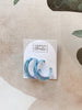 Blue Iridescent Wide Round Hoop Earrings