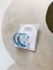Blue Iridescent Wide Round Hoop Earrings