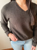Julia Charcoal Ribbed Sweater