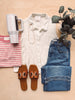 Maria Ginger + White Striped Tee