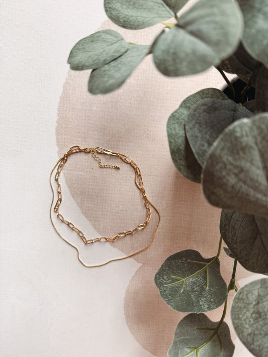 Double Chain Layered Necklace