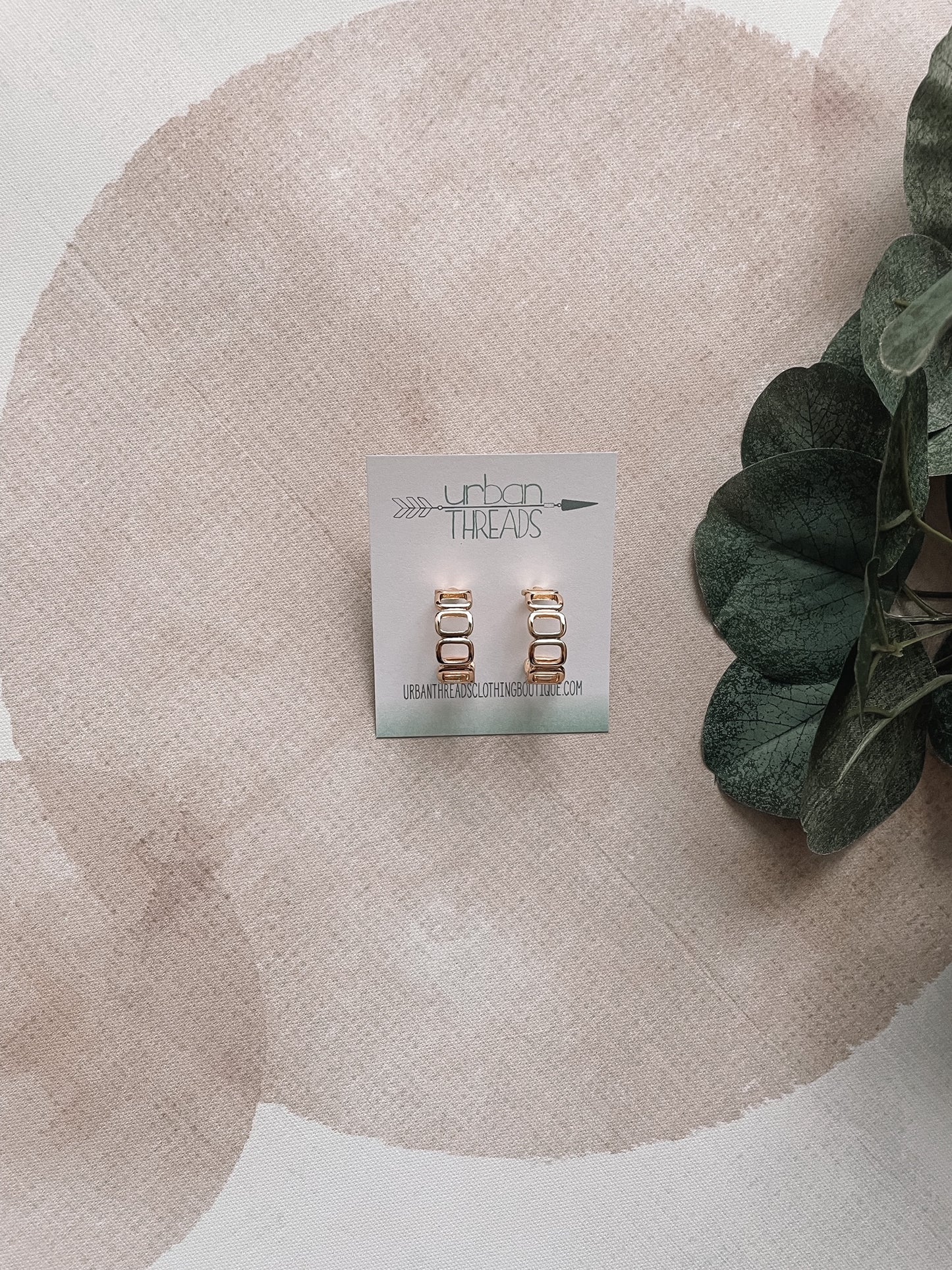 Square Link Hoop Earrings