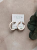 Gold White Rope Wrapped Hoop Earrings