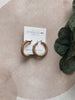 Gold Tan Rope Wrapped Hoop Earrings