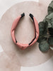 Pink Leather Knotted Headband