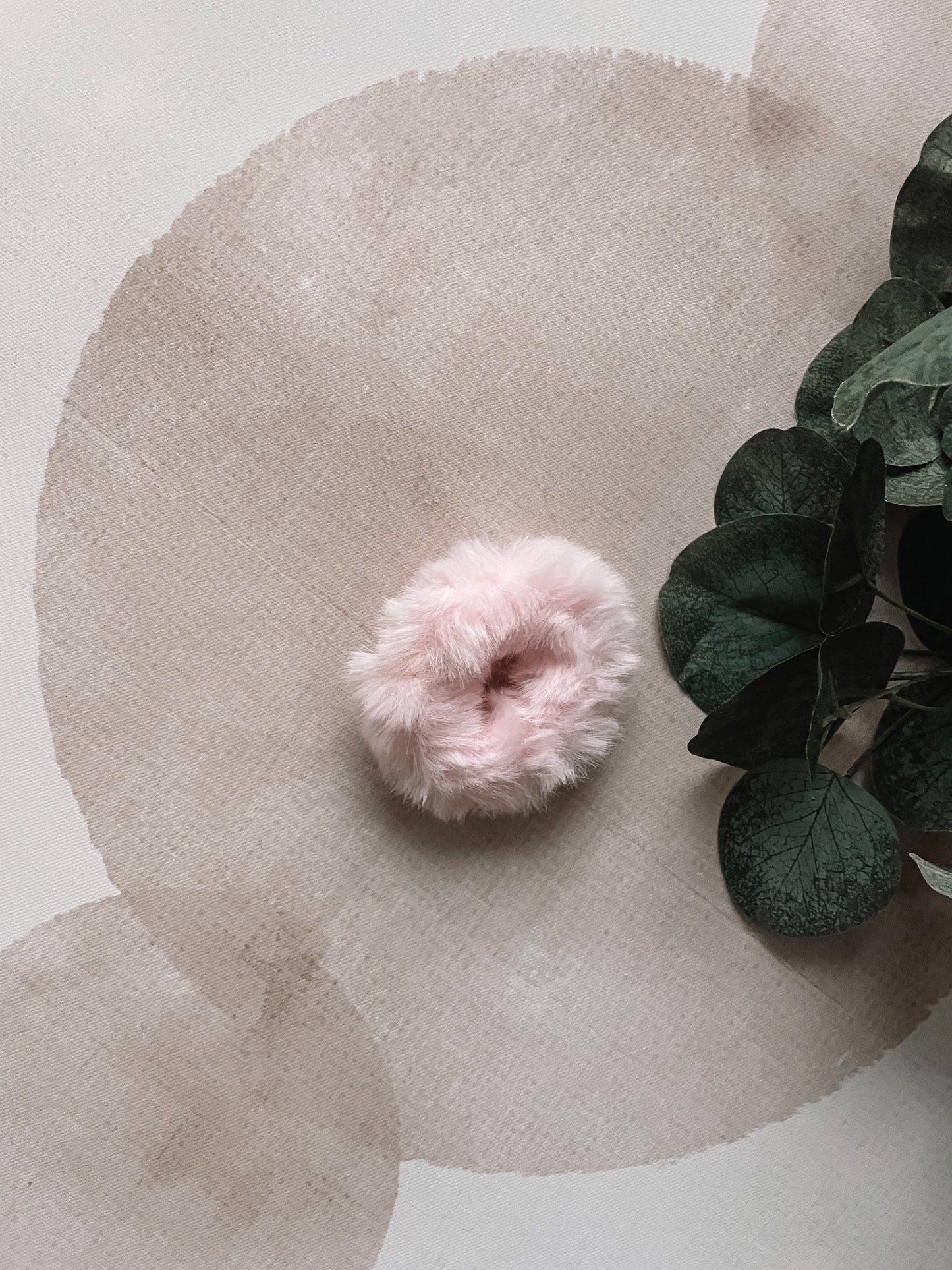 Mini Blush Fuzzy Scrunchie