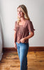 Ally Brown + Cream Plaid Blouse