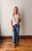 Sarah Cream + Camel Ribbed Sweater Top