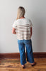 Sarah Cream + Camel Ribbed Sweater Top