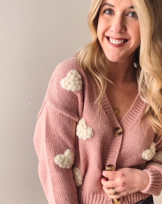 Loverly Pink Heart Cardigan