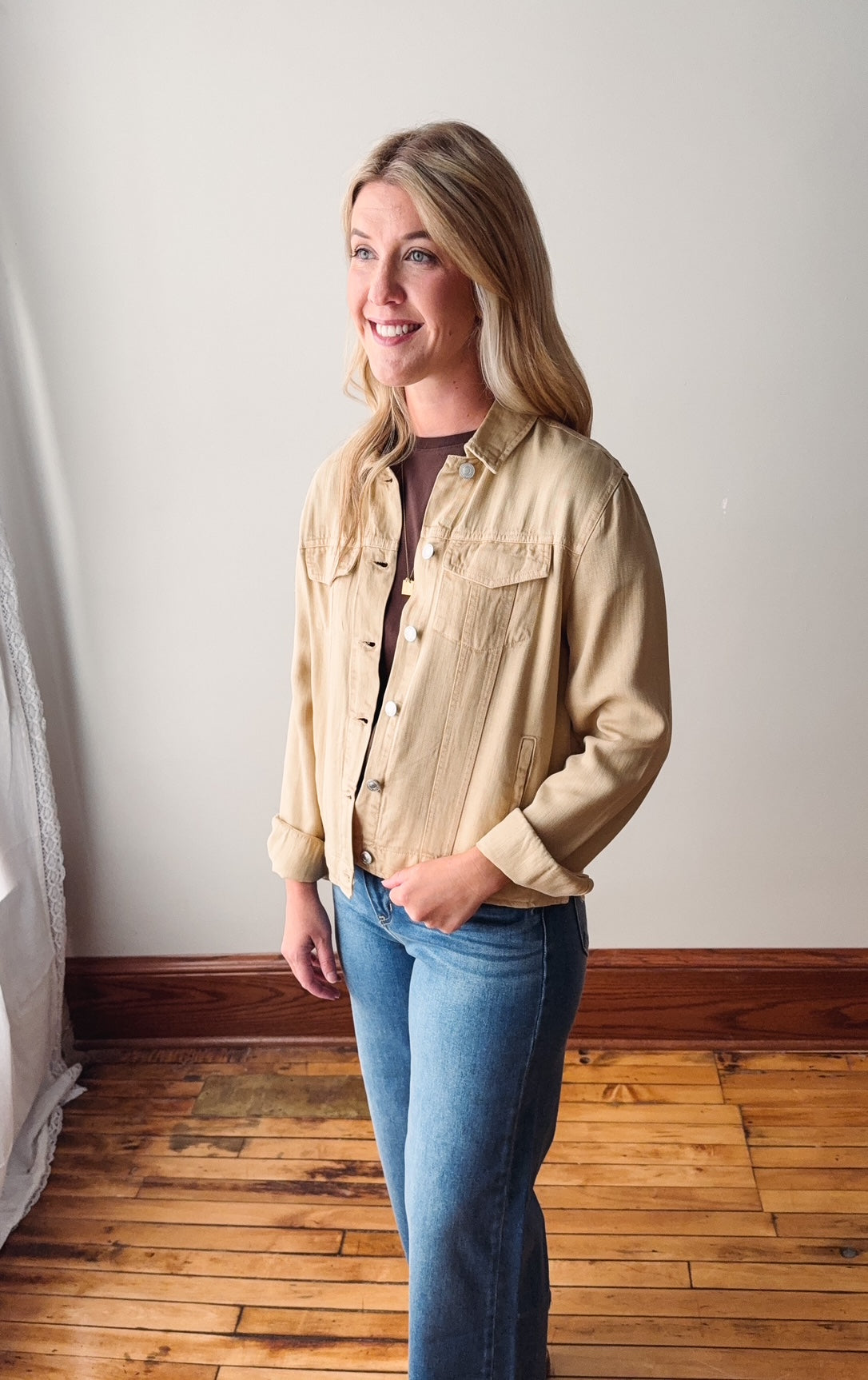 Jackie Khaki Denim Jacket
