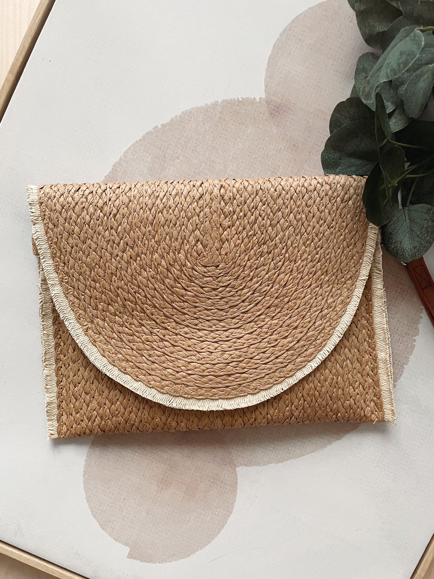 Braided Straw Clutch Bag