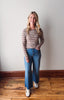 Jessica Taupe + White Long Sleeve
