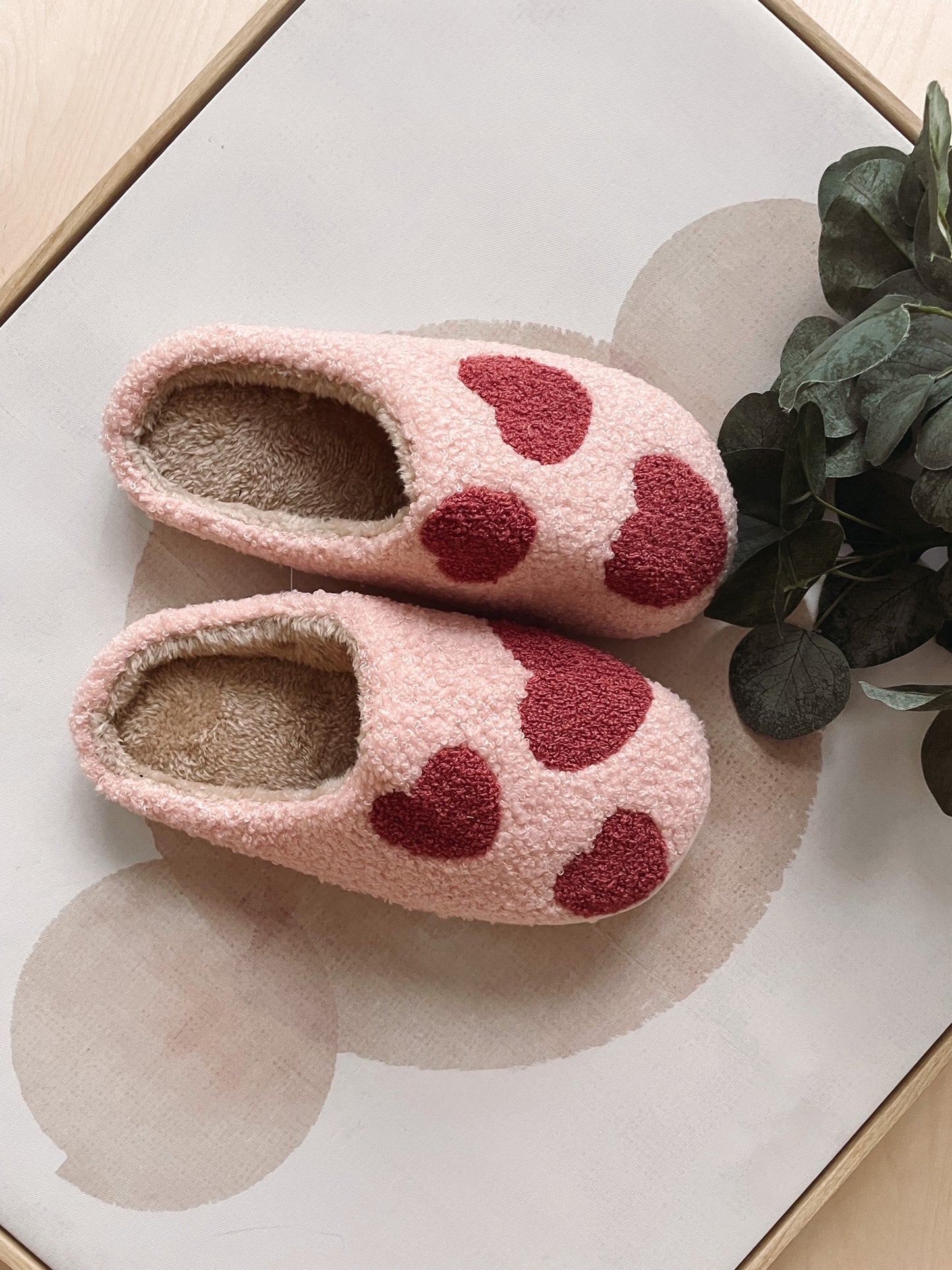 Pink Valentine's Day Slippers