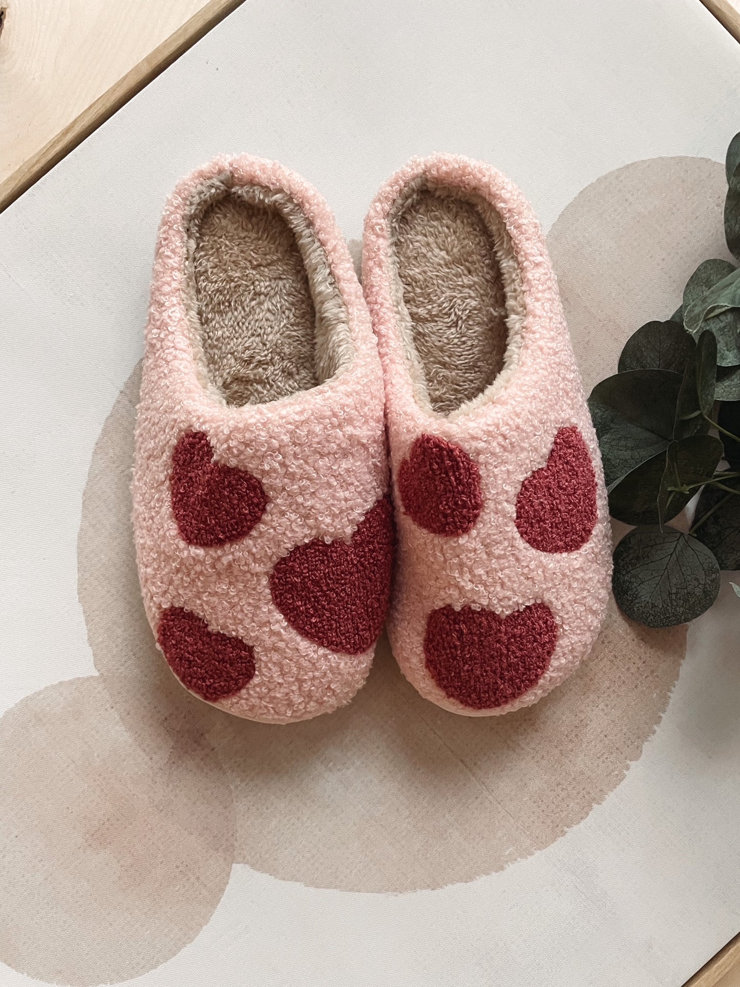 Pink Valentine's Day Slippers