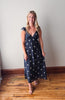 Gwen Navy + Cream Embroidered Dress